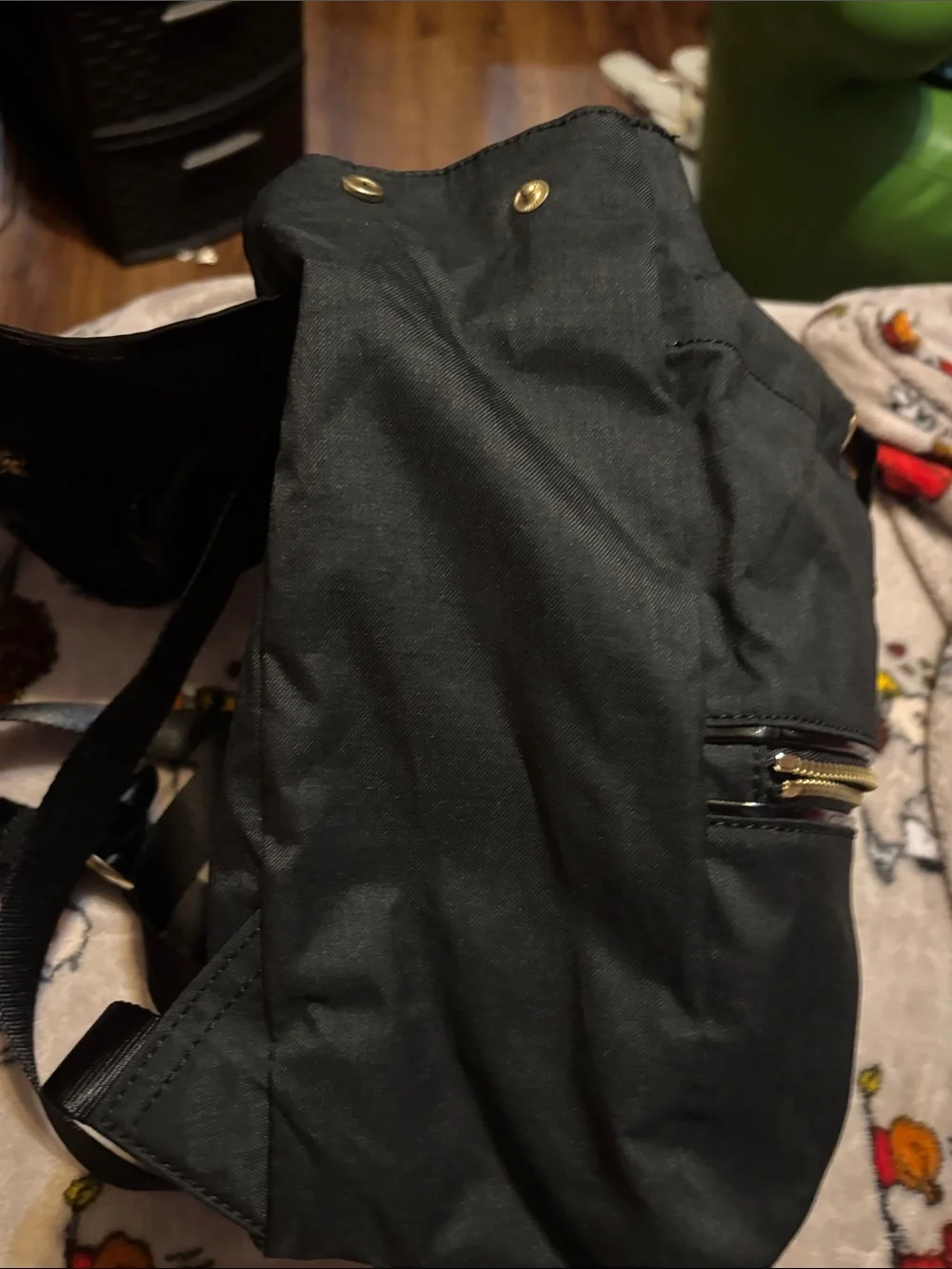 Kipling Black Backpack with Gold Accents